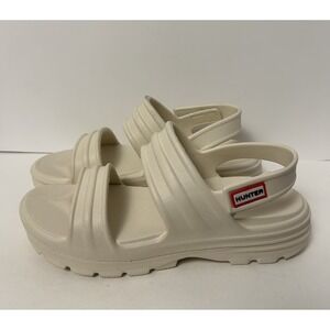 Hunter Shoes Womens Size 9 UK 7W Rubber Platform Sandal Slide Comfort Summer